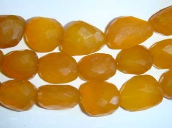 Faceted Chalcy Dark Yellow Tumble Faceted Chalcy Dark Yellow Tumble