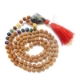 5 Face Rudraksha Mala with gemstone pendant Rudraksha Mala with Lapis Lazuli Pendant